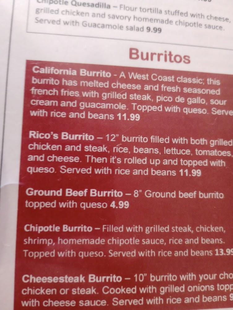 Rico's Cafe Menu image 4